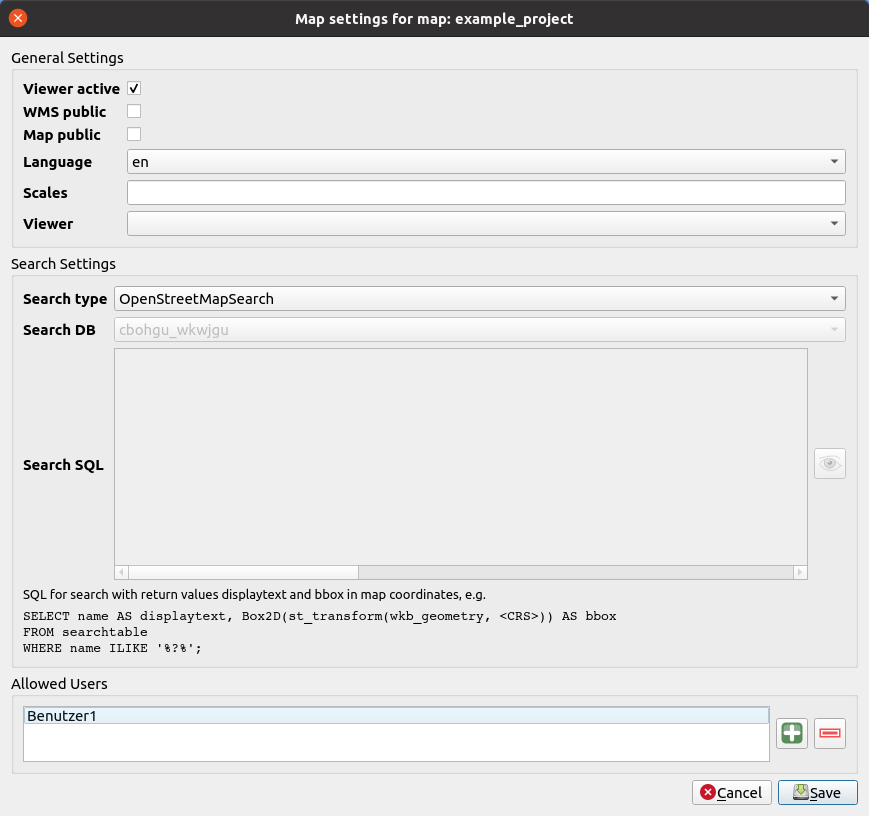 compartir un mapa en el plugin *QGIS Cloud*