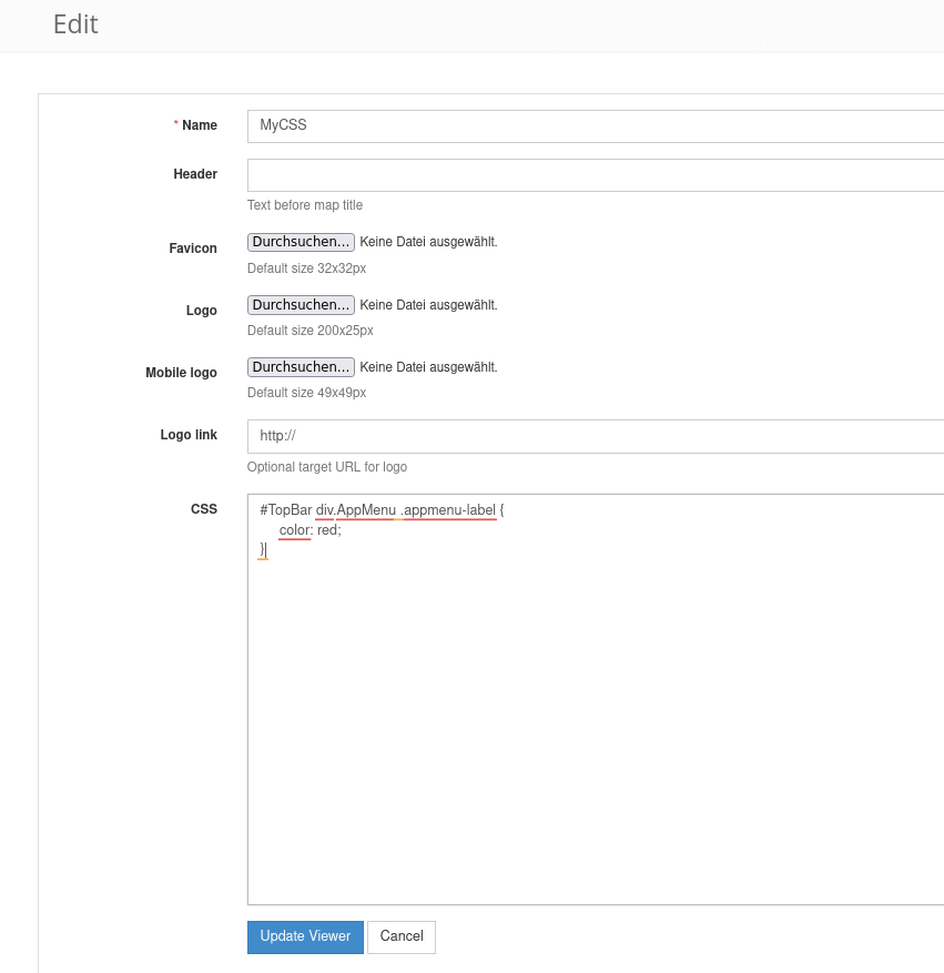 regla CSS personalizada para la etiqueta del menú